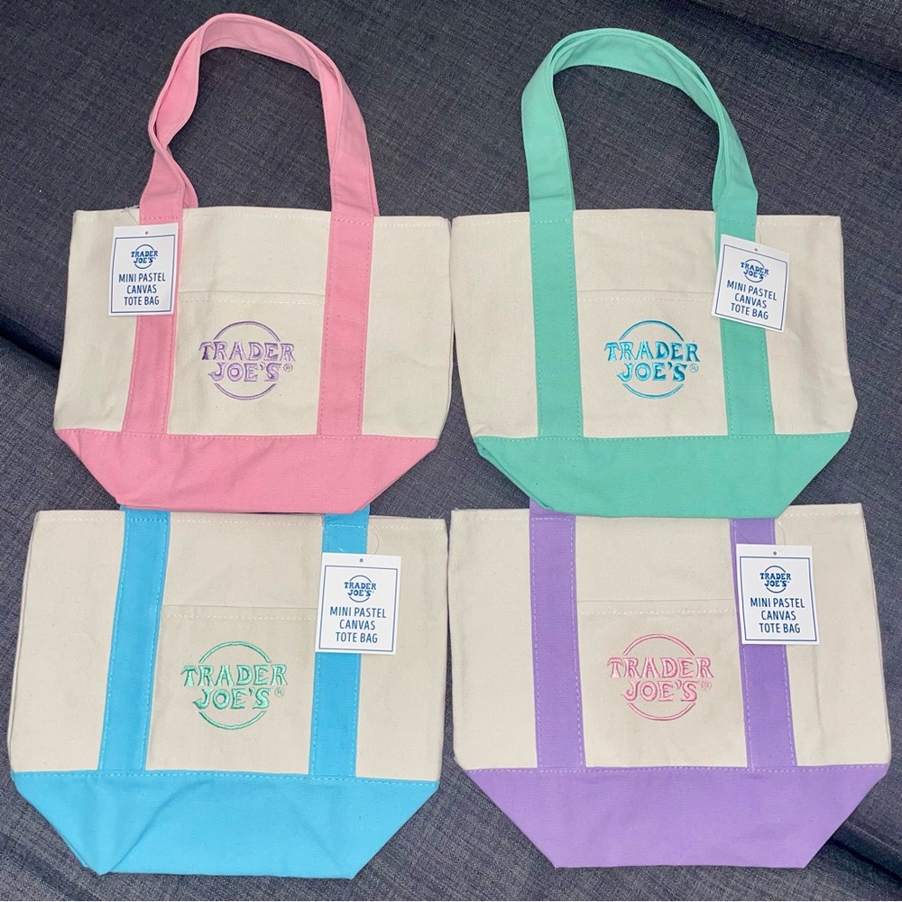Trader Joe’s- Pastel Mini Tote Bag Set Of 4